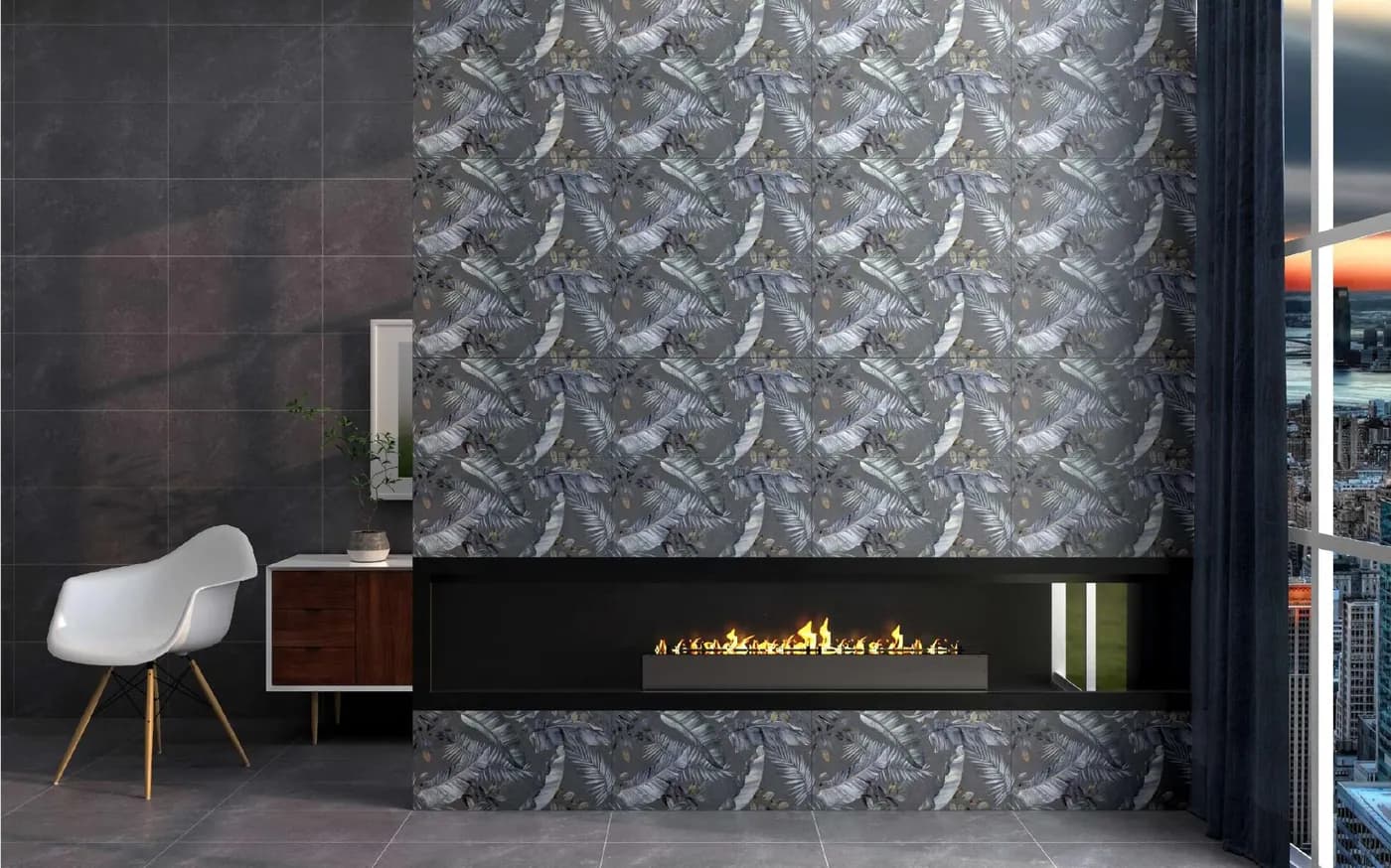 Kagera collection wall tiles in a styled room