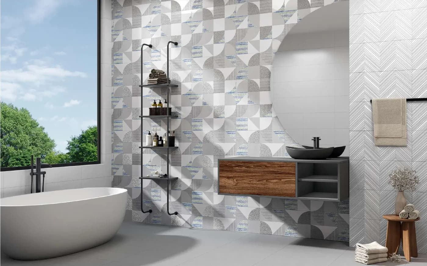 Oder collection wall tiles in a styled room