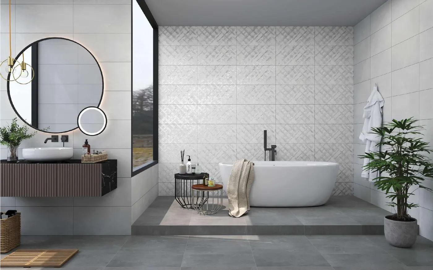 Tiber collection wall tiles in a styled room