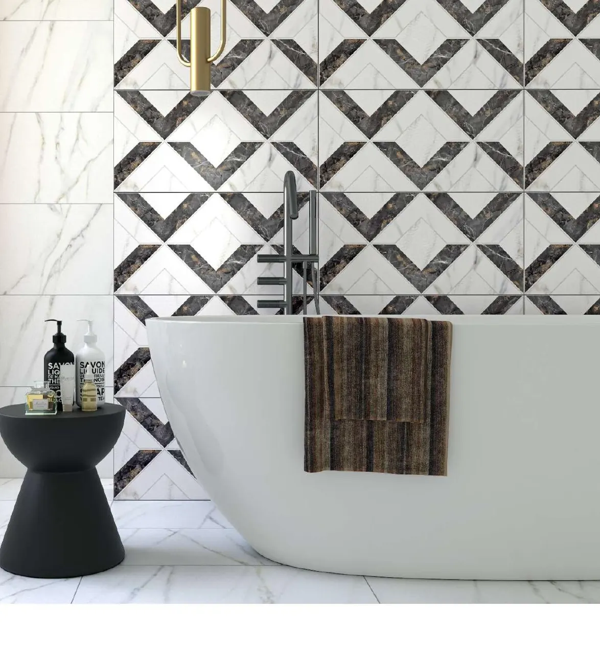 White Nile collection wall tiles in a styled room